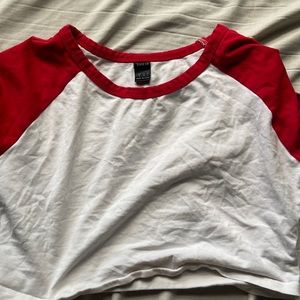 Red an white crop top in great condition!